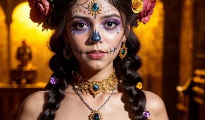 AI Porn Comics -  AI Jenna Ortega - Day Of The Dead Dia De Muertos La Calavera Catrina Queen Mictlan Goth Wednesday Addams Scream Halloween bbhentai.net